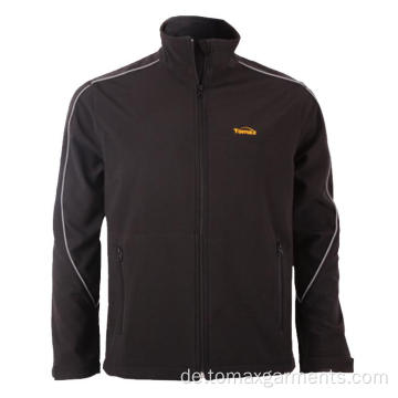 Schwarz mit reflektierenden Paspeln Softshell Jacket